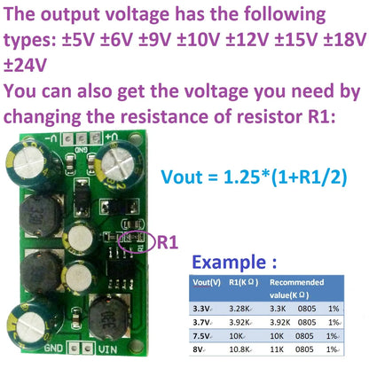 DD1912PA Multifunction DC-DC Converter Step-up Step-down Dual Voltage Regulator Module Input 3-24V Output +-5V 6V 9V 10V 12V 15V 18V 24V