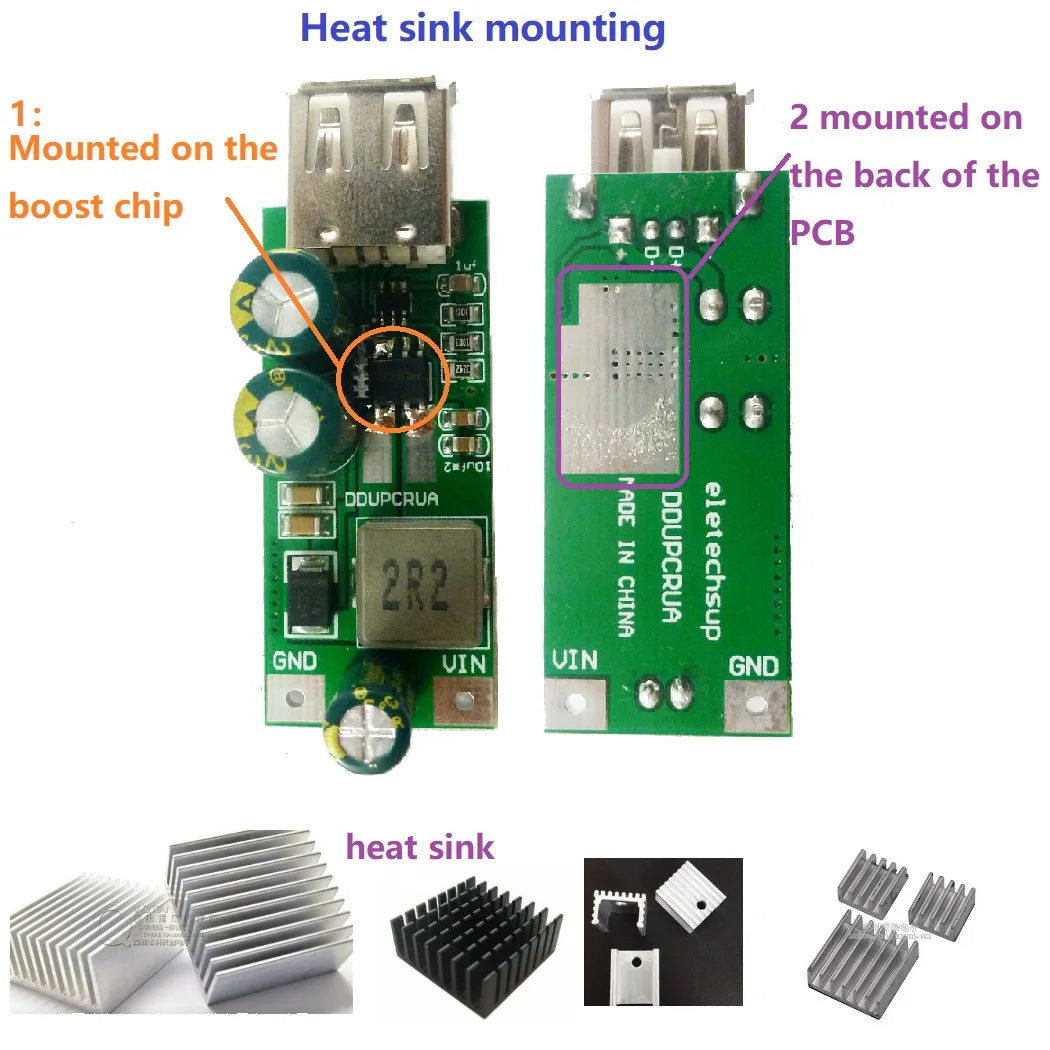 DDUPCRUA 20W QC3.0 2.0 FCP Fast Quick Charger 3.7V 3.8V 4.2V 4.5V to 5V 9V 12V USB DC-DC Boost Module Smart Phone PAD Charging