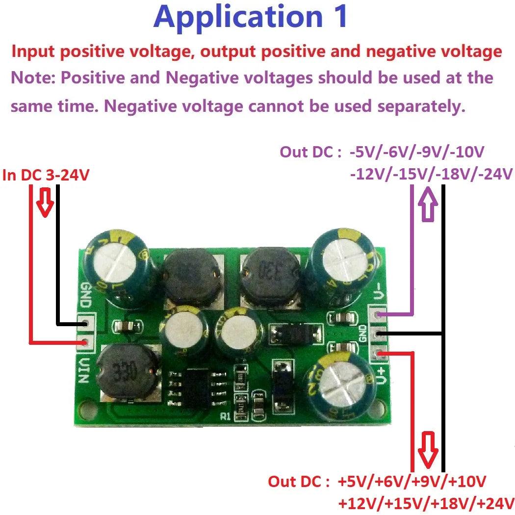 DD1912PA Multifunction DC-DC Converter Step-up Step-down Dual Voltage Regulator Module Input 3-24V Output +-5V 6V 9V 10V 12V 15V 18V 24V