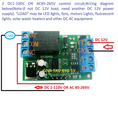 R428A01 2 in 1 RS485 & RS232(TTL) AT & Modbus RTU Relay Switch Board PC USB COM UART Serial port 1 Channel 12VDC Module