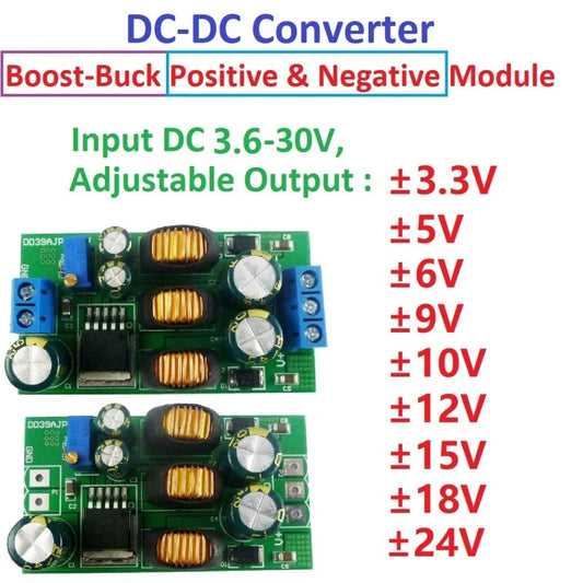 DD39AJPA 2 in 1 20W Boost-Buck Dual Output Voltage Module 3.6-30V to +-3-30V Adjustable output DC DC Step-up Step-down Converter Board