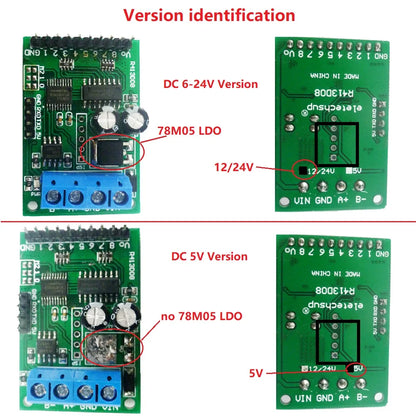 R413D08 8CH DC 5V 12V 24V RS485 RS232 (TTL) Modbus RTU Control Module UART for Relay Switch Board PLC