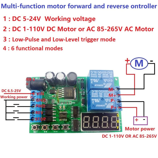IO53A02 DC 5-24V Multifunction AC DC Motor Reversible controller Driver board for Toy PLC Car Garage Door