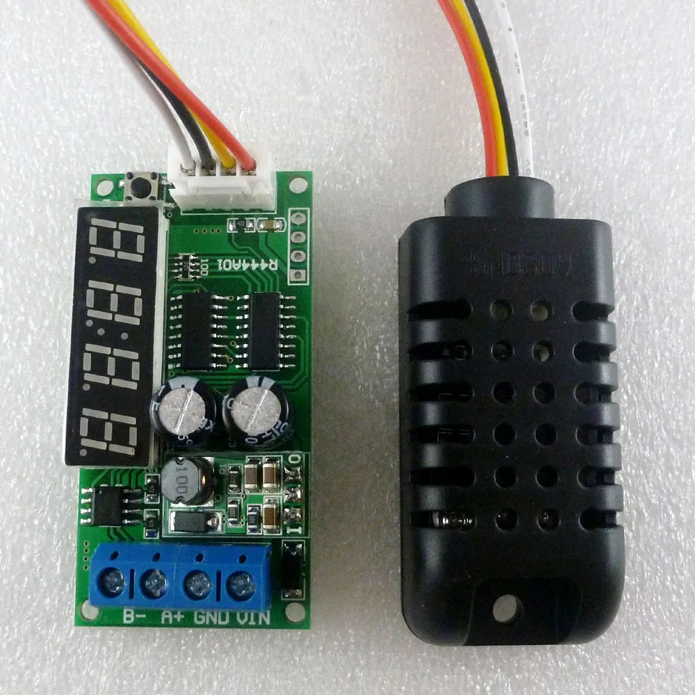R444A01 DC 5-24V RS485 Modbus RTU Digital Display with External Temperature and Humidity sensor AM2320 Module repl DS18B20 SHT10 SHT20