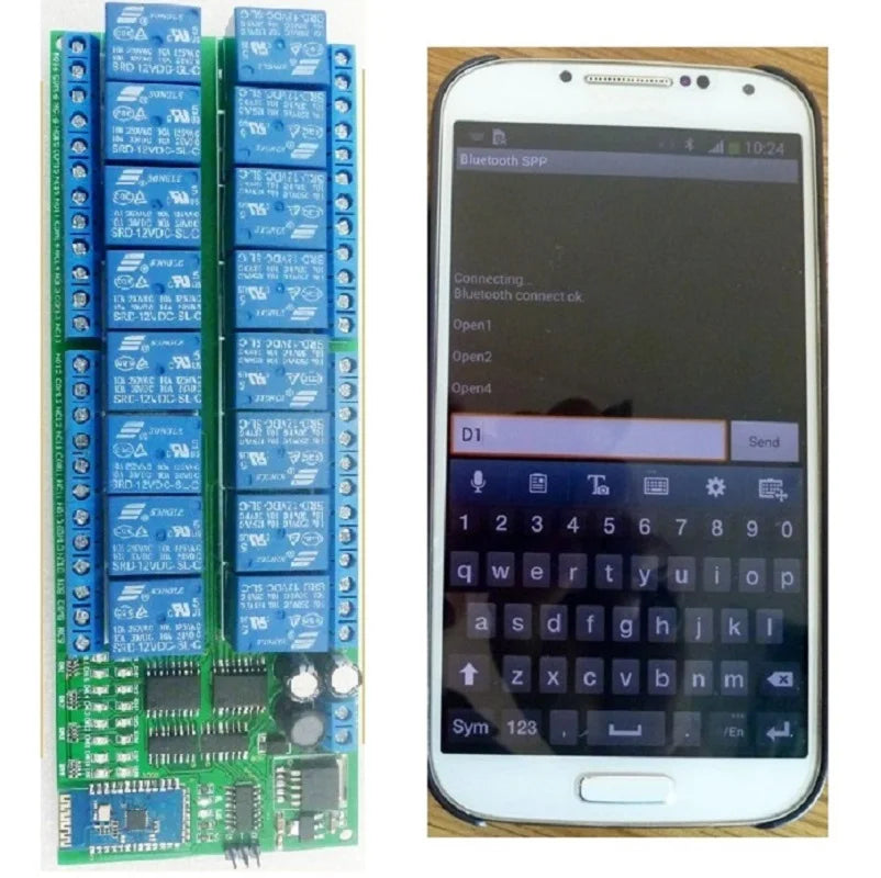 BT22A16 DC 12V 16 Ch Android Phone Bluetooth-compatible Control Relay Module 2.4G Wireless Controller for Smart Home LED Lighting system