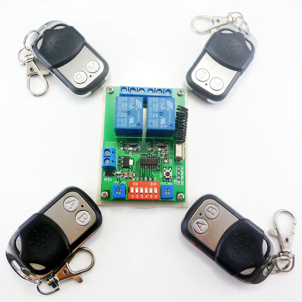 CE029A Smart Home Wireless remote control switch 4x Transmitter + 1x Receiver kit RF Module for Electric door gate LED Motor 433.92M