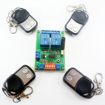 CE029A Smart Home Wireless remote control switch 4x Transmitter + 1x Receiver kit RF Module for Electric door gate LED Motor 433.92M