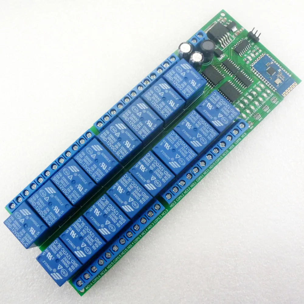 BT22A16 DC 12V 16 Ch Android Phone Bluetooth-compatible Control Relay Module 2.4G Wireless Controller for Smart Home LED Lighting system