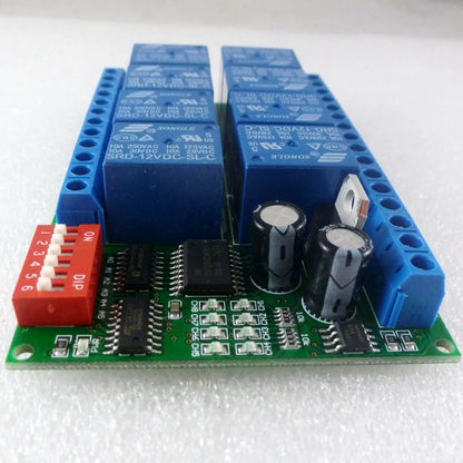 R421A08 8 Channel DC 12V RS485 Relay Module Modbus RTU 485 Remote Control Switch for PLC PTZ Camera Security Monitoring