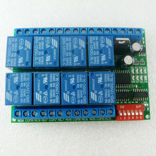R421A08 8 Channel DC 12V RS485 Relay Module Modbus RTU 485 Remote Control Switch for PLC PTZ Camera Security Monitoring