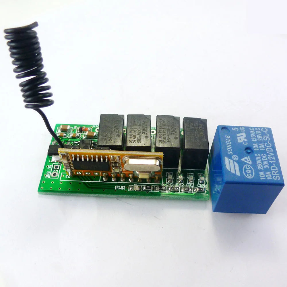 CE031 Super Mini DC 5V 9V 12V 433.92M 4CH RF Wireless remote control Relay Switch for PT2262 EV1527 Fixed Learning code