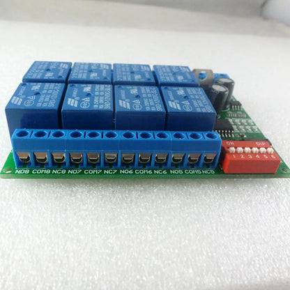 R421A08 8 Channel DC 12V RS485 Relay Module Modbus RTU 485 Remote Control Switch for PLC PTZ Camera Security Monitoring