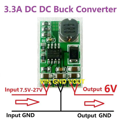 DD2712SA 3.5A DC-DC Converter Module Buck Step-Down Voltage Regulator Board 4.5V-27V to 3V 3.3V 3.7V 5V 6V 7.5 9V 12V