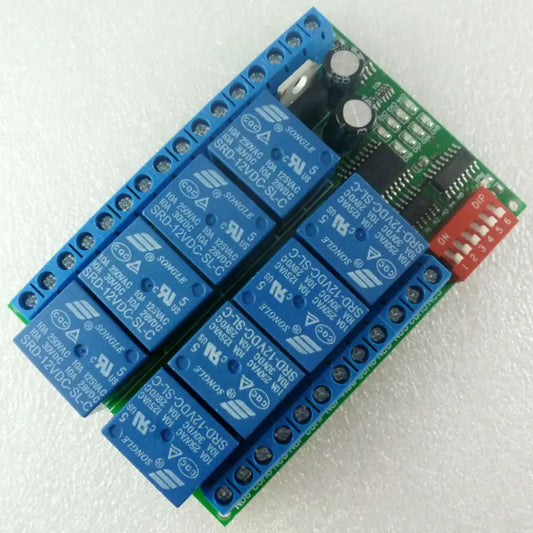 R421A08 8 Channel DC 12V RS485 Relay Module Modbus RTU 485 Remote Control Switch for PLC PTZ Camera Security Monitoring