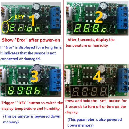 R444A01 DC 5V 12V 24V Digital display Modbus RTU RS485 Temperature humidity sensor Module AM2320 replace DHT11 DHT22 DS18B20 PT100