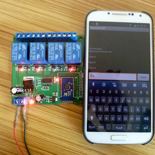 CE028 12V 4 Channel Bluetooth-compatible Relay Android Mobile Remote control Switch for Motor LED Light Lock NET