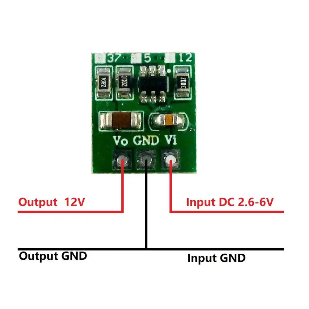 DD0512MA mini 6W 3V 3.3V 4.2V 4.5V to 3.7V 5V 12V DC DC Step-up Boost Converter for 18650 403040 Li-Po li ion lithium battery