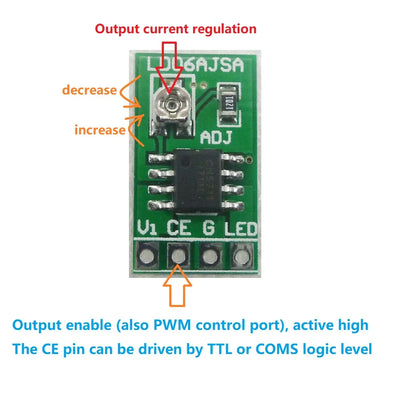 LD06AJSA 30-1500MA Adjustable Constant Current LED Driver DC 3.3V 3.7V 4.2V 5V PWM Control Board Buck Power module