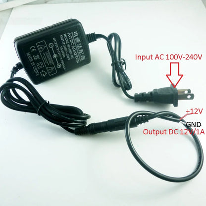 PWR_12VDC_1A 1A AC DC Adaptor Input 110V 220V to 12V 1A 50Hz 60Hz for  Wifi RS485 RS232 Relay 315M 433M rf Wireless Controller LED