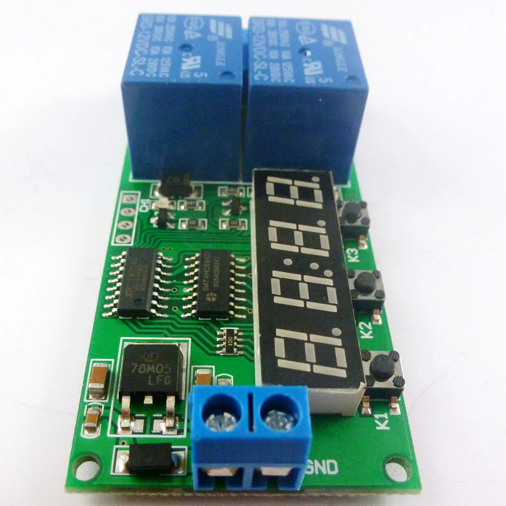 KC22B02 DC 5V 2 Channel 9 function Delay Timer Relay Module Controller Motor Reverse Cycle Loop Timers Interlock Latch Switch Board LED