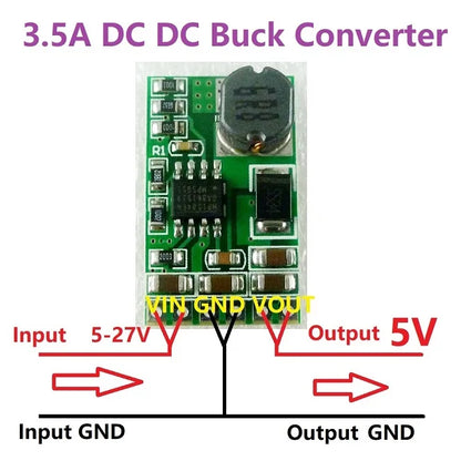 DD2712SA 3.5A DC-DC Converter Module Buck Step-Down Voltage Regulator Board 4.5V-27V to 3V 3.3V 3.7V 5V 6V 7.5 9V 12V