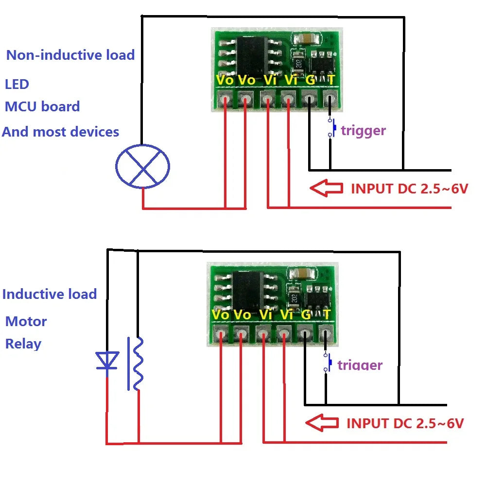 IO15B01 6A DC 3V 3.3V 3.7V 5V Electronic Switch Latch Bistable Self-locking Trigger Board for LED Motor Driver Solar Lithium battery