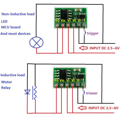 IO15B01 6A DC 3V 3.3V 3.7V 5V Electronic Switch Latch Bistable Self-locking Trigger Board for LED Motor Driver Solar Lithium battery