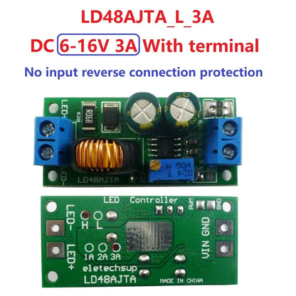 LD48AJTA 72W 1-3A DC 6V 9V 12V 24V 36V 48V Adjustable Constant Current LED Driver Module MCU IO PWM Controller Board