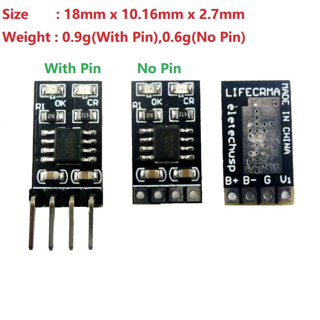 LIFECRMA Dedicated 3.2V LiFePO4 Battery Charger Module  3.6V 1A CV/ CC wtih Overvoltage Protection Automatic Recharge Low-Power Sleep Mod