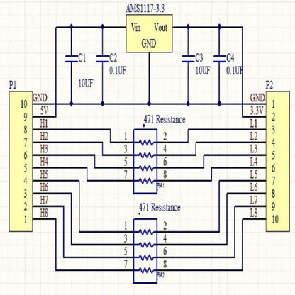 8CH IIC I2C Logic Level Converter Bi-Directional Module & DC-DC 5V to 3.3V Setp-dowm Buck AMS1117 Board For_Arduiuo Breadboard