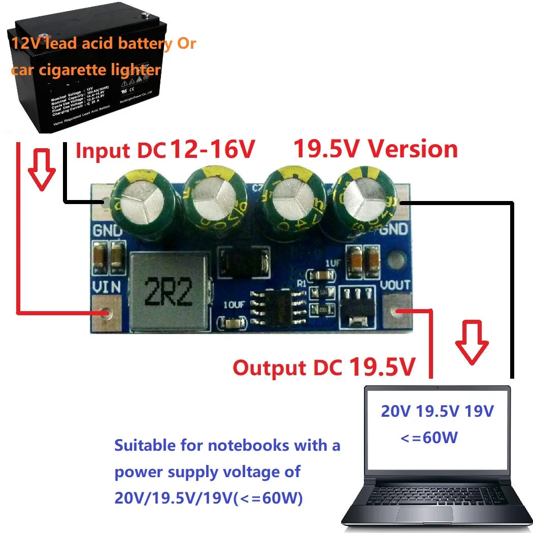 DD0424TA 5A high-power DC DC Converter Step-Up Module DC 3.7V 4.2V 7.5V 8V 9V 10V 14.8V to 5V 6V 9V 12V 15V 19.5V Voltage Boost Board
