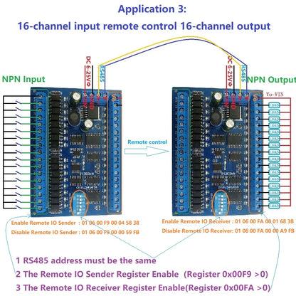 N4D3E16 DC 12V 24V 16 Input 16 Output RS485 Remote Control Switch PLC IO expansion Board 03 06 16 Modbus RTU Module