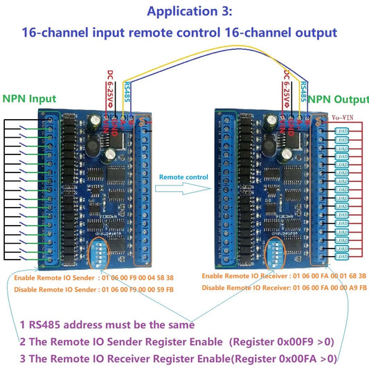 N4D3E16 DC 12V 24V 16 Input 16 Output RS485 Remote Control Switch PLC IO expansion Board 03 06 16 Modbus RTU Module
