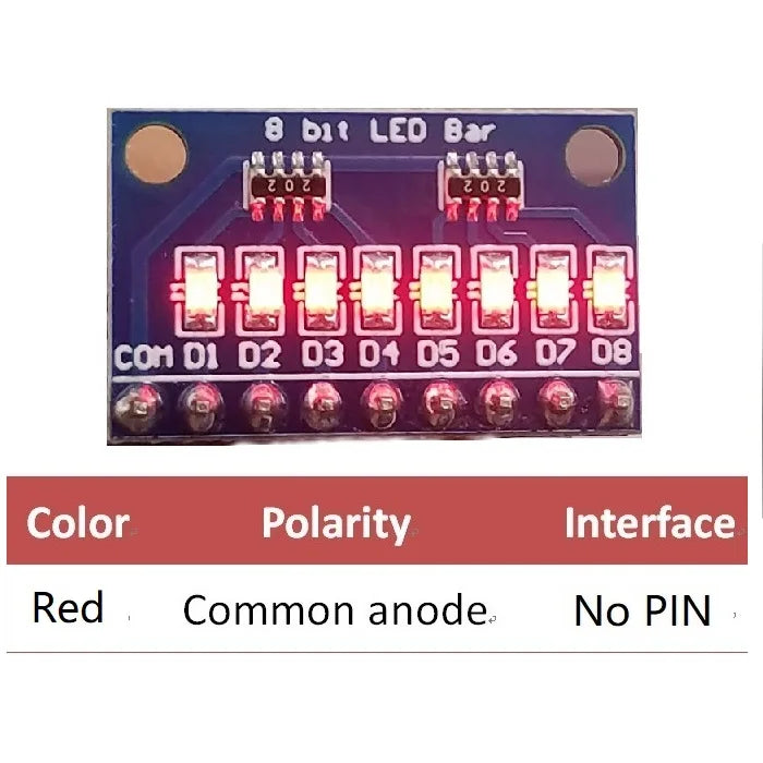 DM41A08 DM41B08 3.3V 5V 8 Bit Blue/Red Common anode/cathode LED indicator Module diy kit for Arduiuo  4 nodemcu