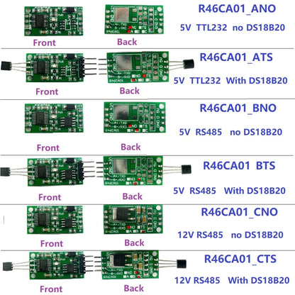 R46CA01 DS18B20 RS485 RS232 TTL Com UART Temperature Acquisition Sensor Modbus RTU for Arduiuo PC PLC MCU