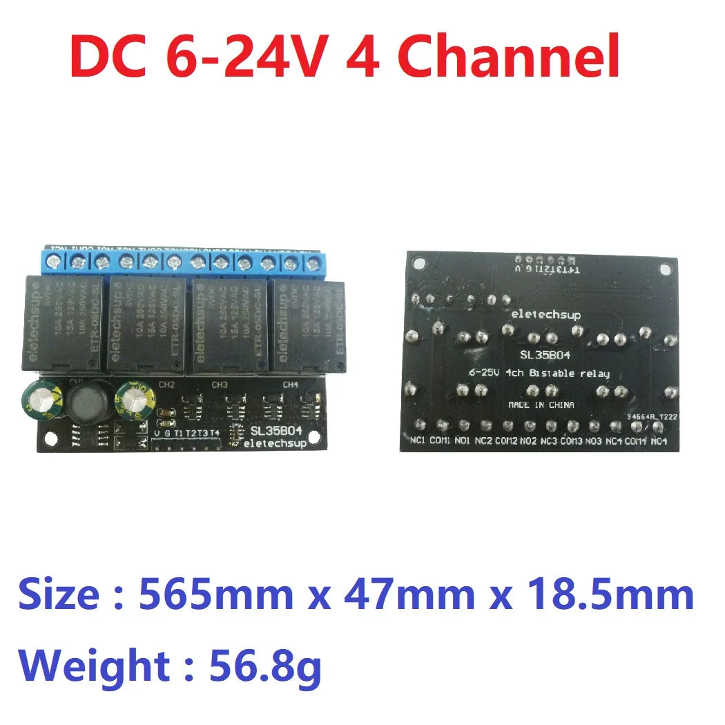 SL35B01 SL35B02 SL25A04 5V-24 1-4CH Flip-Flop Relay Module Bistable Self-locking Trigger Time Switch Turn on/off PLC Board