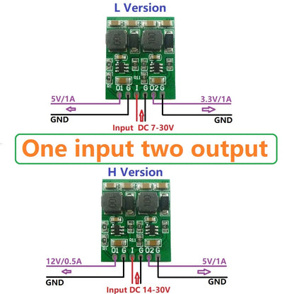 ND4012DA 10W 2 Channels Multiple Switching Power Supply Module 3.3V 5V 12V Dual Output DC DC Step-Down Buck Converter Board