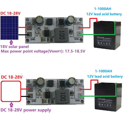 SDLA12TA MPPT Solar Panel Controller Charging Module for 12V 1-1000AH Lead Acid Battery UPS Storage battery car