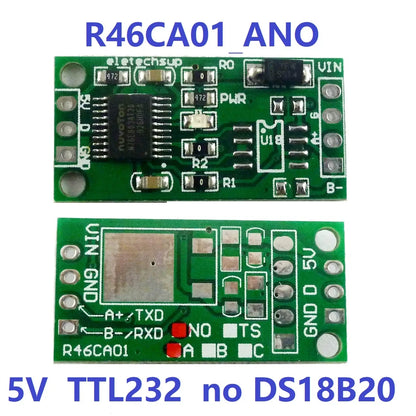 R46CA01 DS18B20 RS485 RS232 TTL Com UART Temperature Acquisition Sensor Modbus RTU for Arduiuo PC PLC MCU