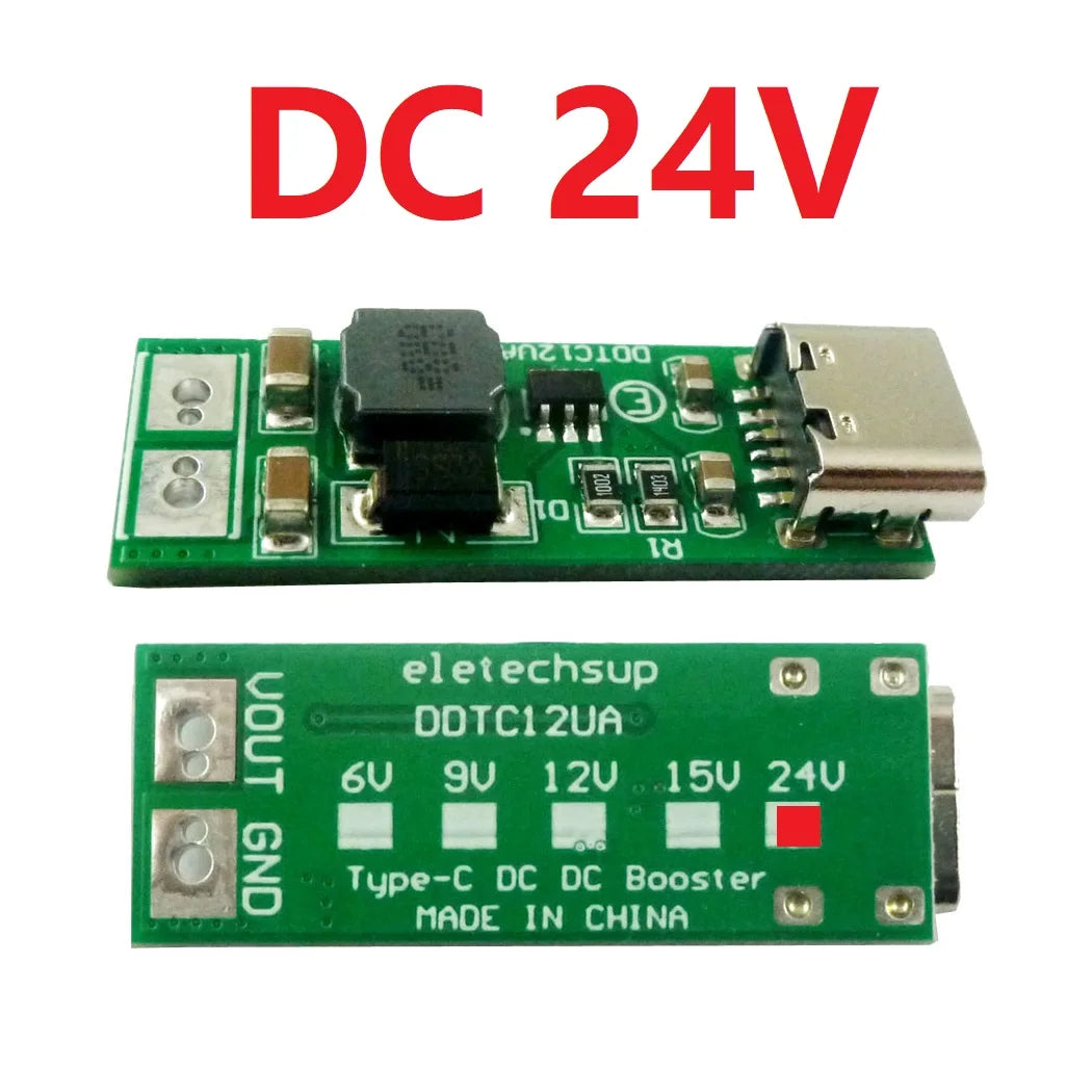 DDTC12UA 9W mini Type-C Female USB DC 5V to  6V 9V 12V 15V 24V DC DC Boost Converter PWM PFM Module for LED MCU diy electronic kit