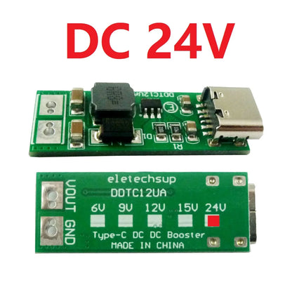 DDTC12UA 9W mini Type-C Female USB DC 5V to  6V 9V 12V 15V 24V DC DC Boost Converter PWM PFM Module for LED MCU diy electronic kit