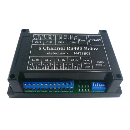 N438B08 DC 12V 8Ch RS485 Bus Modbus RTU Relay Module with TVS protected