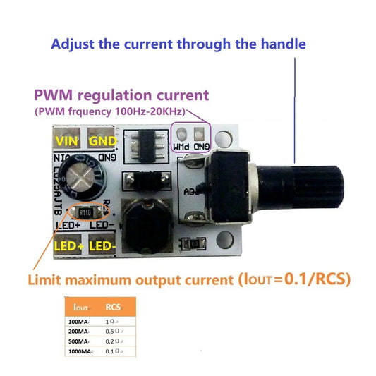 LD25AJTB DC 6-24V 20W Adjustable Brightness LED Driver PWM Controller DC-DC Step-down Constant Current Converter