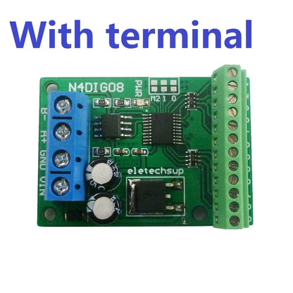 N4DIG08 8ch Input/Output UART RS485 Modbus RTU Controller PLC Expansion board for Arduiuo  MEGA NANO STM32 AVR PIC