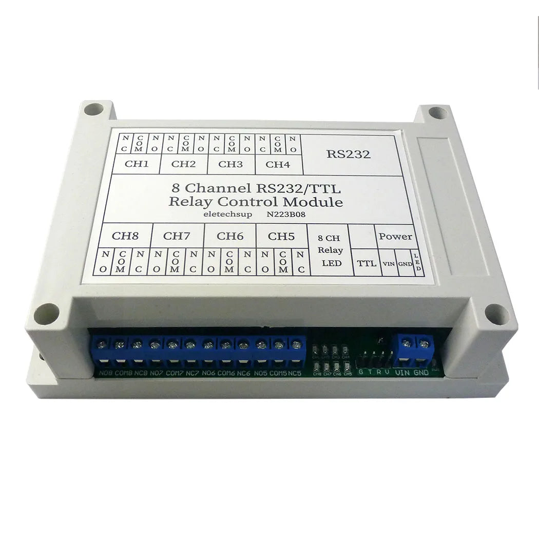 N223B08 8CH DC 12V RS232 Relay Module Serial port Remote Control Switch for PLC PLC IO expansion Board