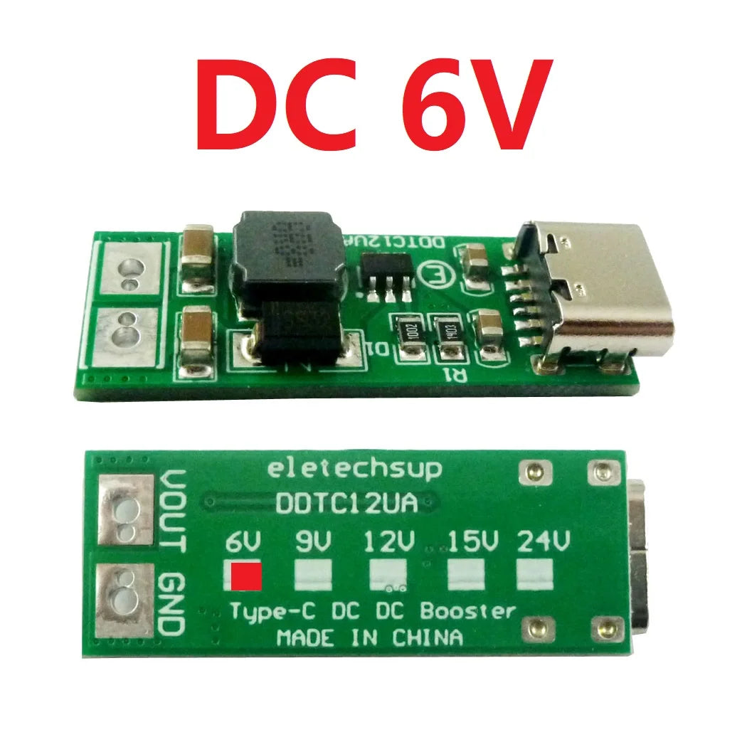 DDTC12UA 9W mini Type-C Female USB DC 5V to  6V 9V 12V 15V 24V DC DC Boost Converter PWM PFM Module for LED MCU diy electronic kit