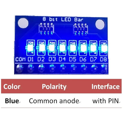 DM41A08 DM41B08 3.3V 5V 8 Bit Blue/Red Common anode/cathode LED indicator Module diy kit for Arduiuo  4 nodemcu