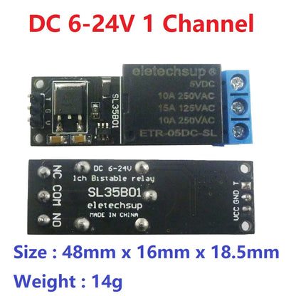 SL35B01 SL35B02 SL25A04 5V-24 1-4CH Flip-Flop Relay Module Bistable Self-locking Trigger Time Switch Turn on/off PLC Board