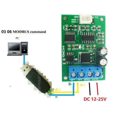 N4IOA01 DC 12V RS485 to 4-20MA 0-20MA Current Signal Generator DAC Converter Module Modbus RTU for PLC Measuring Instruments