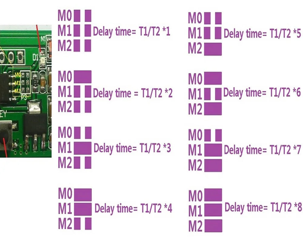 DC 5V 6V 9V 12V Motor Reversible Controller Time adjustable Delay Relay Switch 2A Drive current  5000s 0.1setp